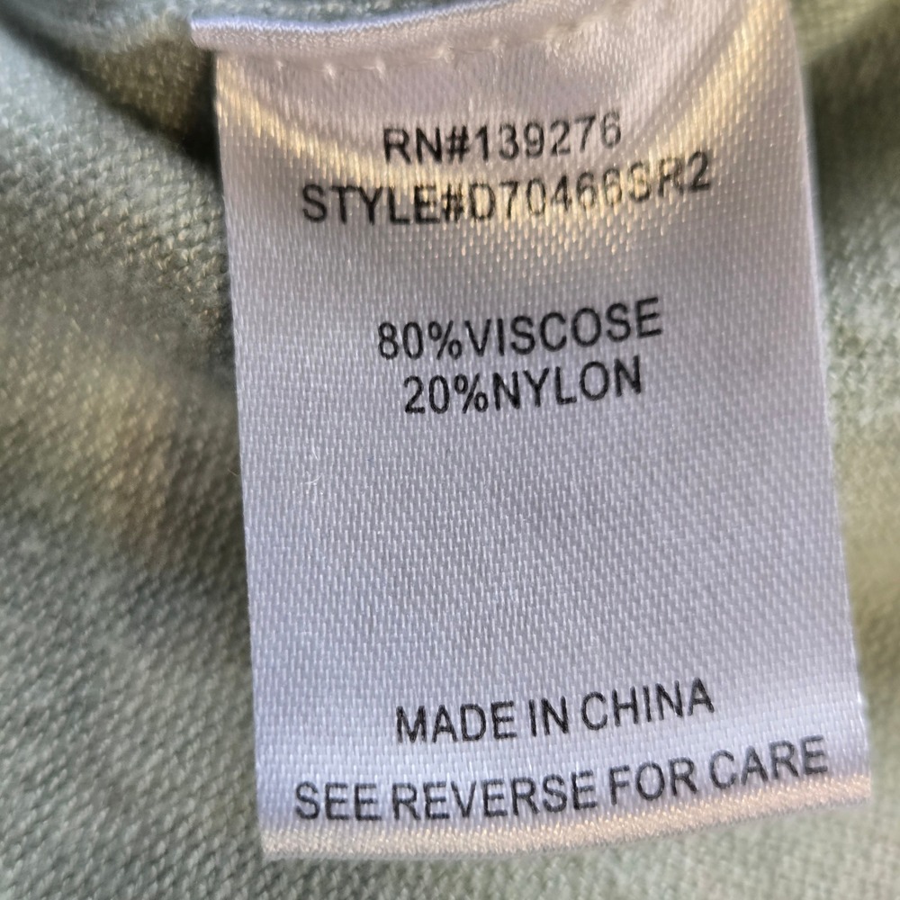 Daniel Rainn Light BlueGreen Floral Print Knit Sweater Top XL Short Sleeve - Picture 8 of 8